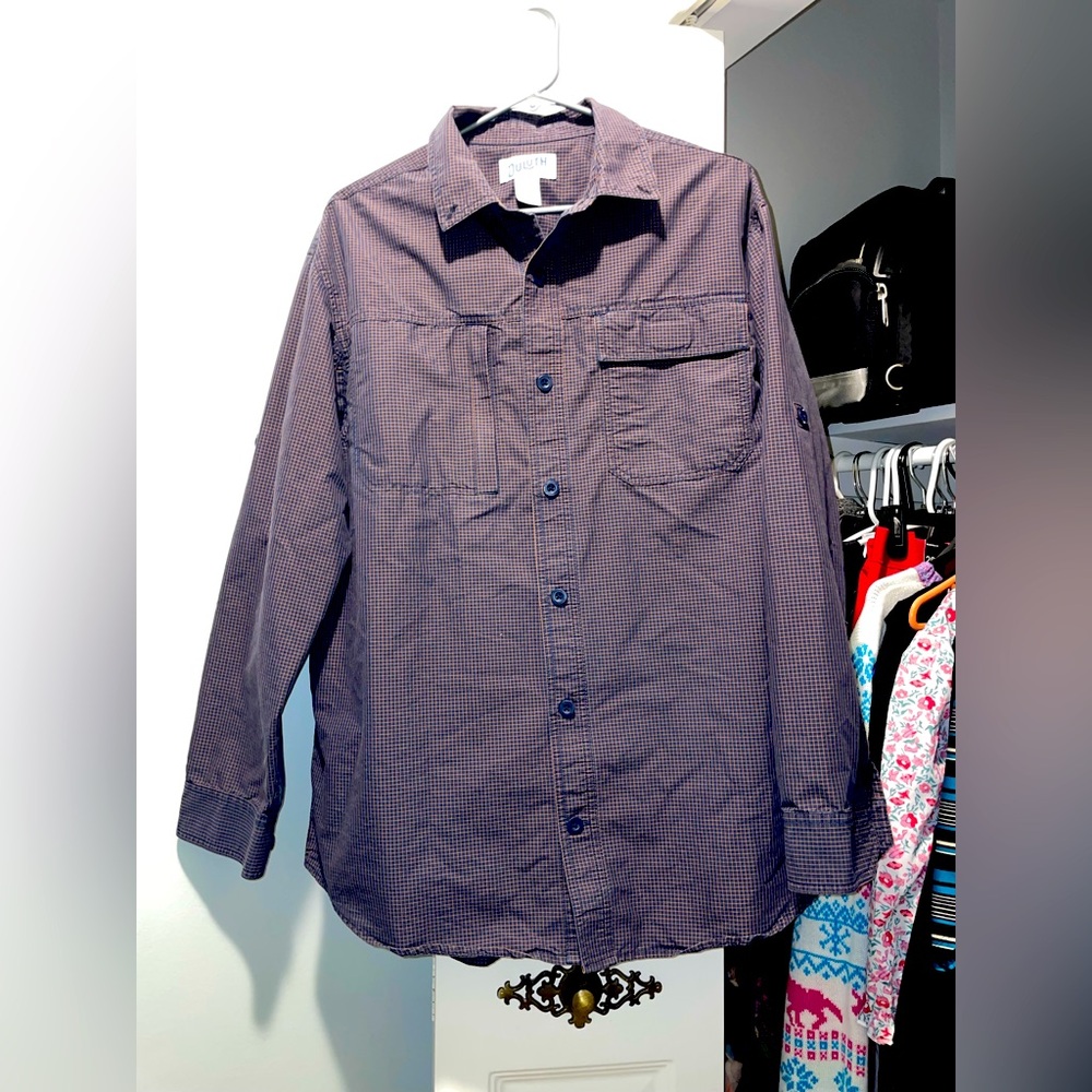 Duluth Trading Co Button Up Long Sleeve Relaxed Fit Size Large